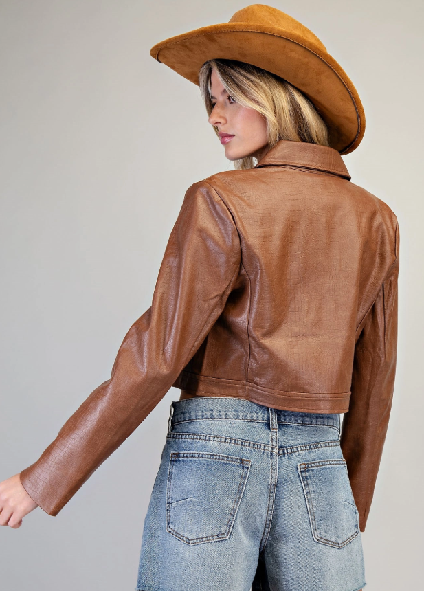 Crop Leather Jacket