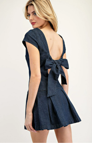 Dark Denim Bow Dress
