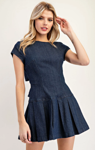 Dark Denim Bow Dress