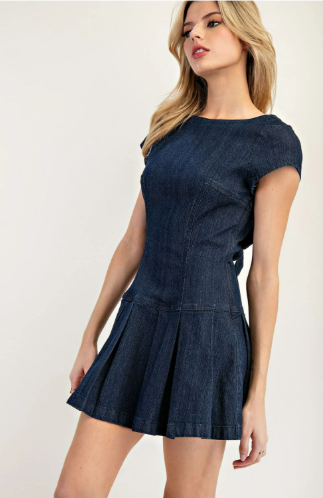 Dark Denim Bow Dress