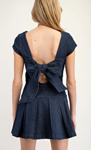 Dark Denim Bow Dress