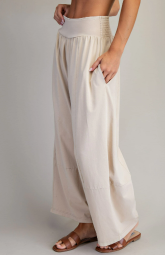 Mineral Washed Wide Leg Pant