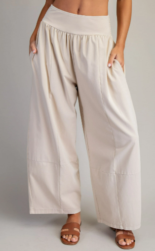 Mineral Washed Wide Leg Pant