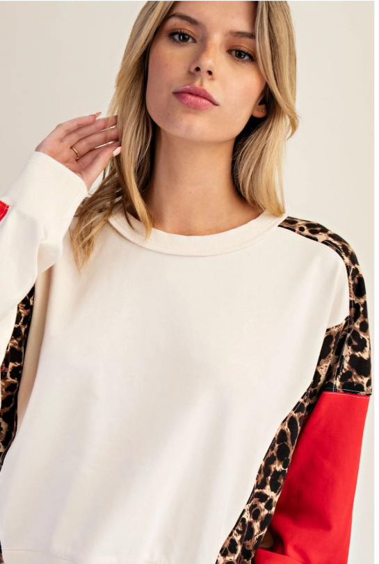 Red Leopard Sweater