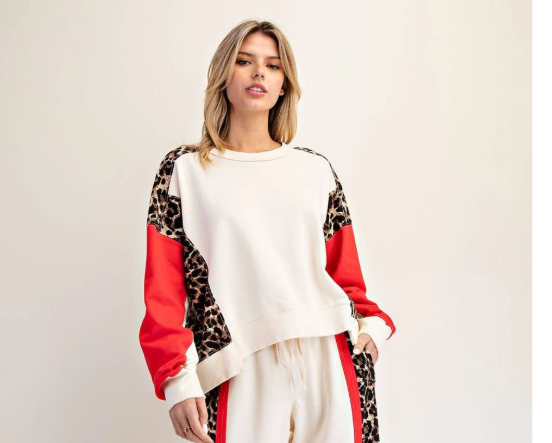 Red Leopard Sweater