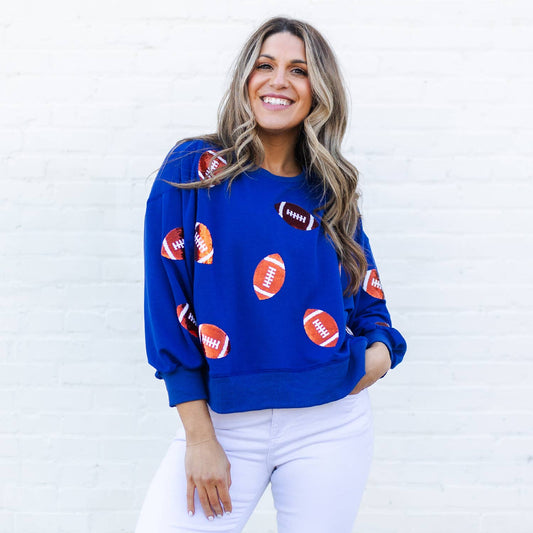Sequin Football Sweatshirt