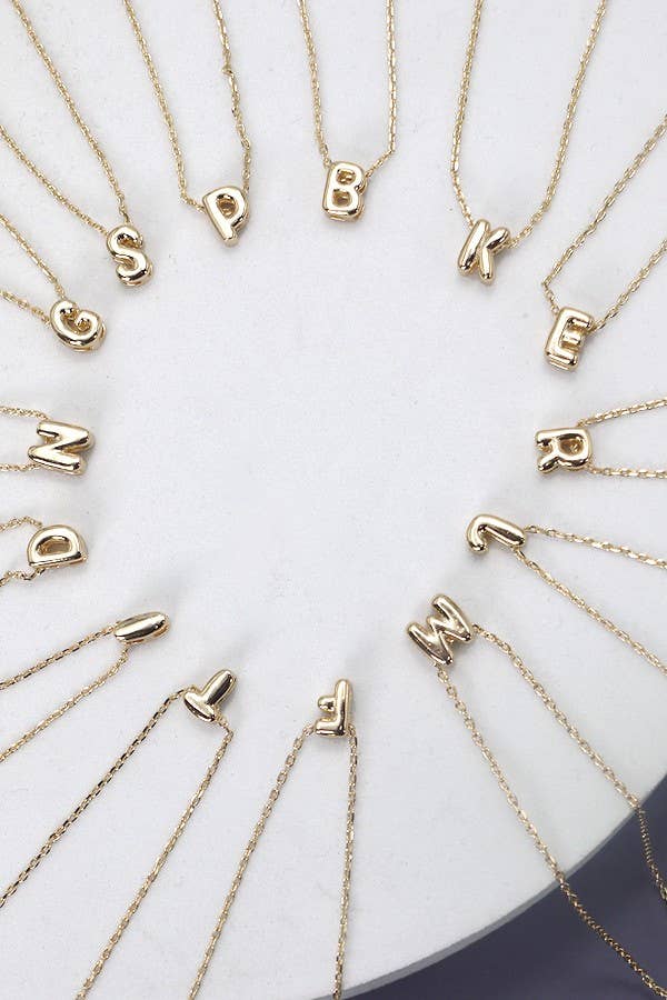MINI PERSONALIZED INITIAL 3D BUBBLE LETTER NECKLACE | 80N324