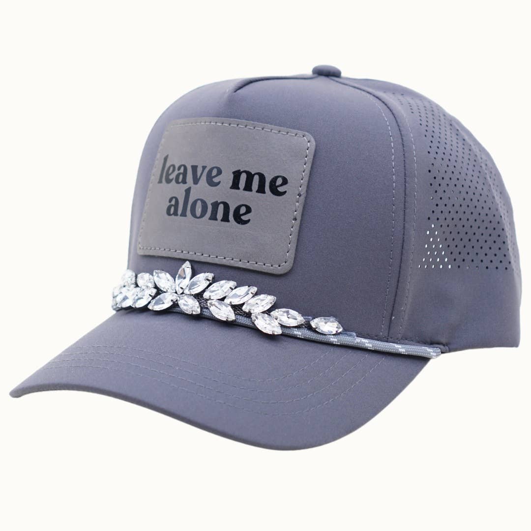LEAVE ME ALONE Bejeweled Glitz Athletic Trucker Cap