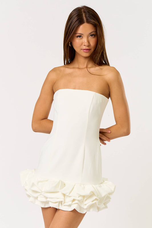 Ruffled Tube Mini Dress