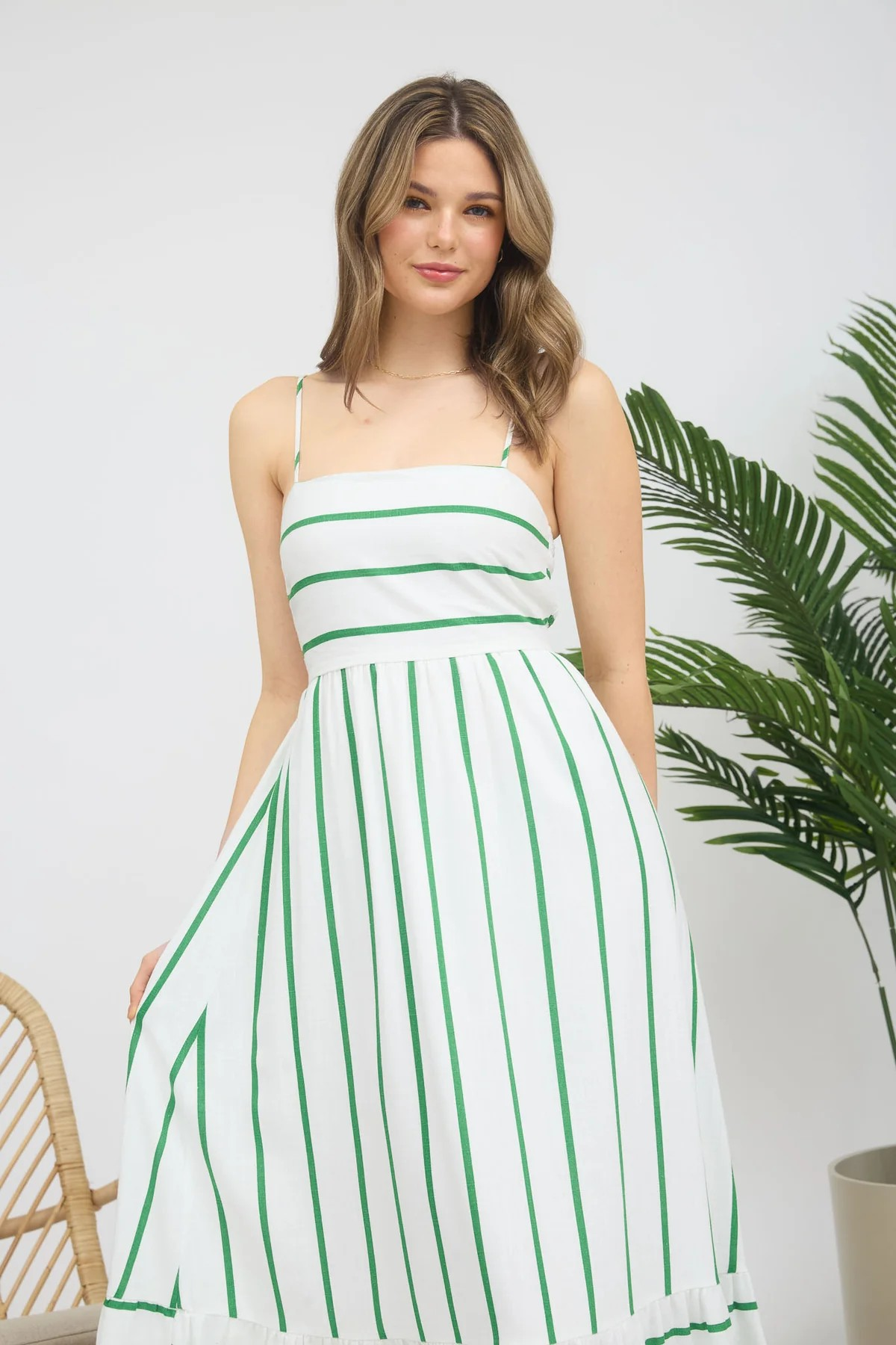 Green and White Maxi