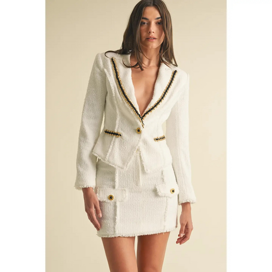 Winter White Tweed Blazer