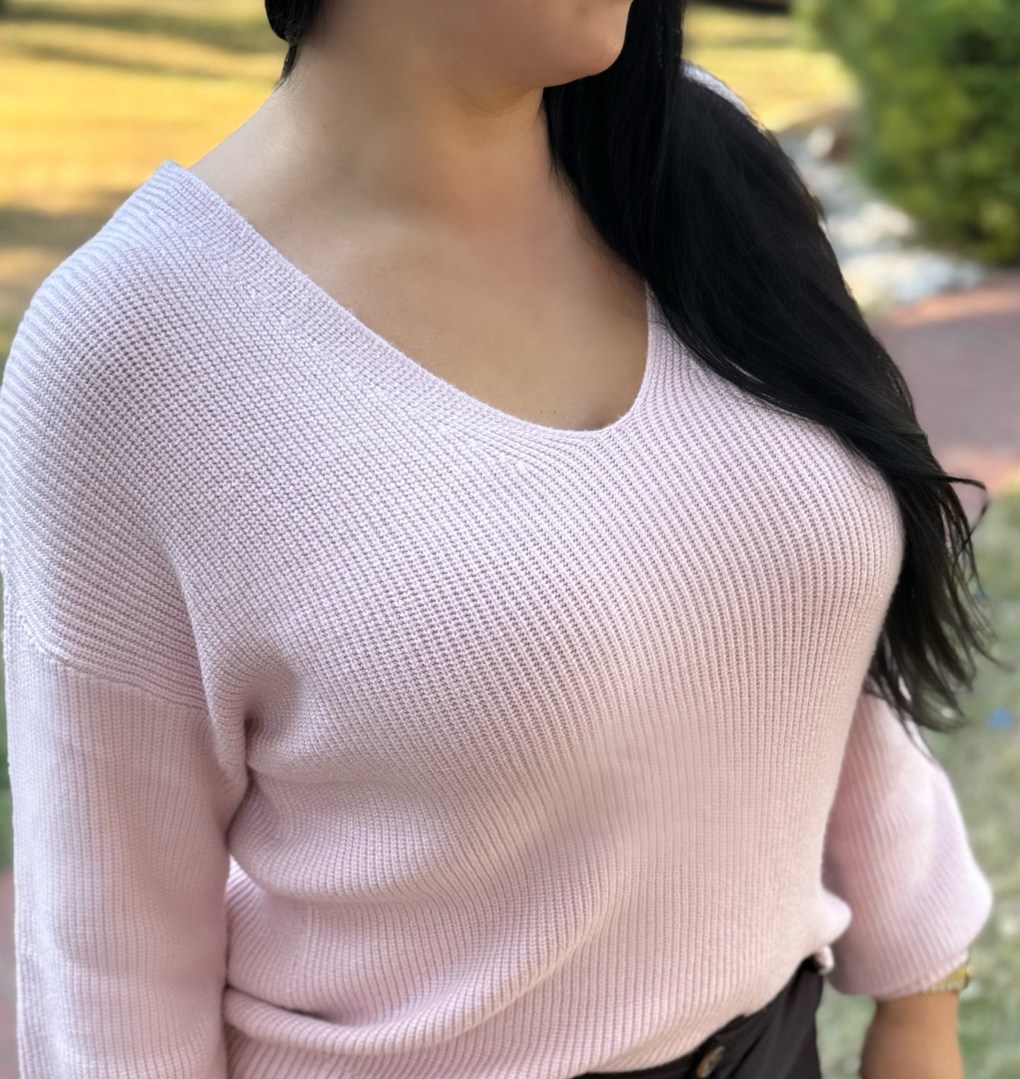 Tulle Ribbon Tie Sweater