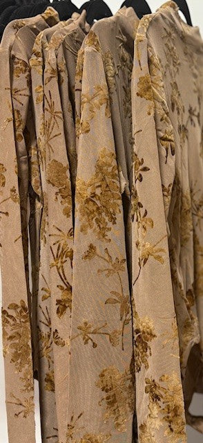 Mocha Mesh Velvet Top