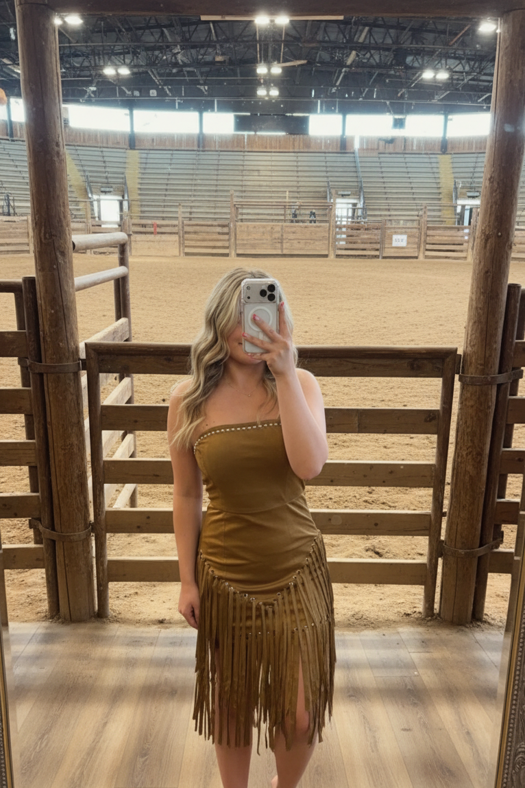 Suede Fringe Dress
