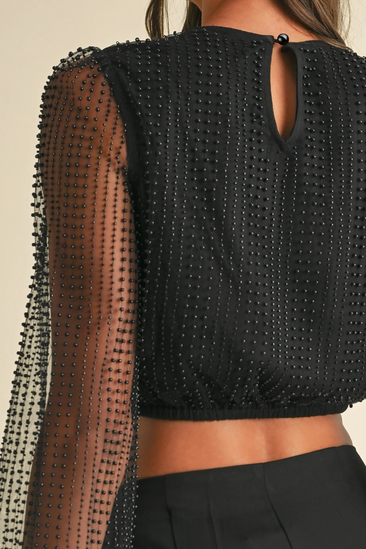 Sheer Beaded Top