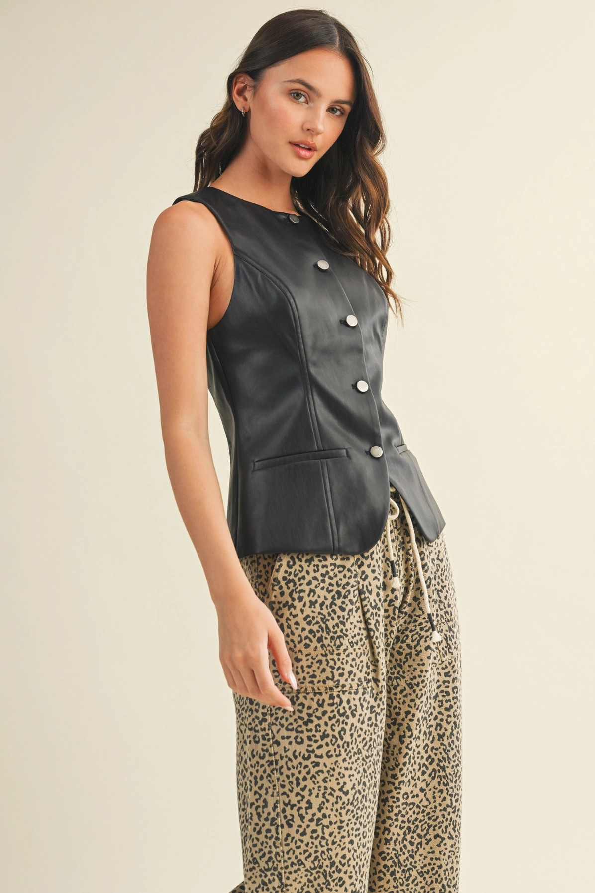 Black Leather Vest