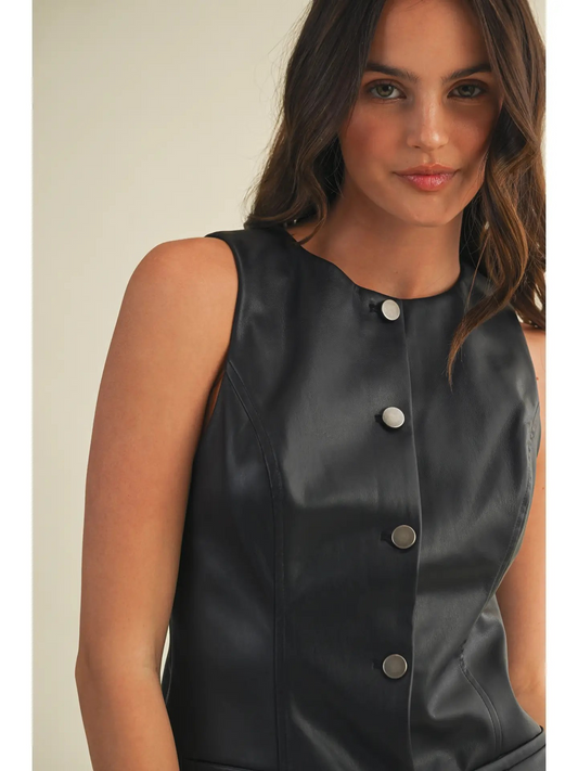 Black Leather Vest